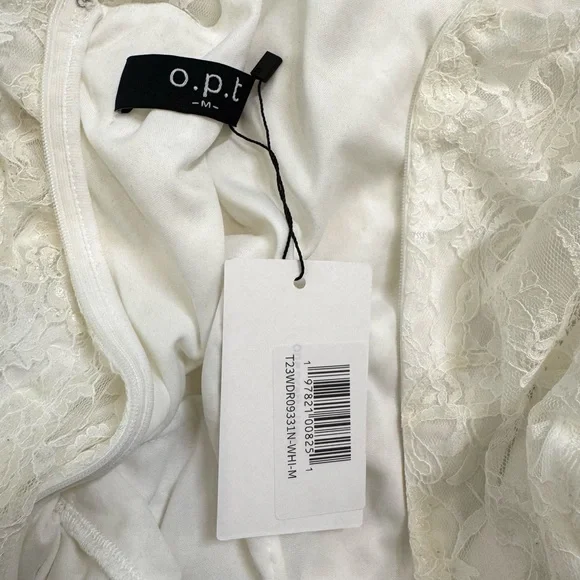 o.p.t. Cream Sheath Lace Dress with Sheer Bell Sleeves *NWT* - Picture 8 of 8